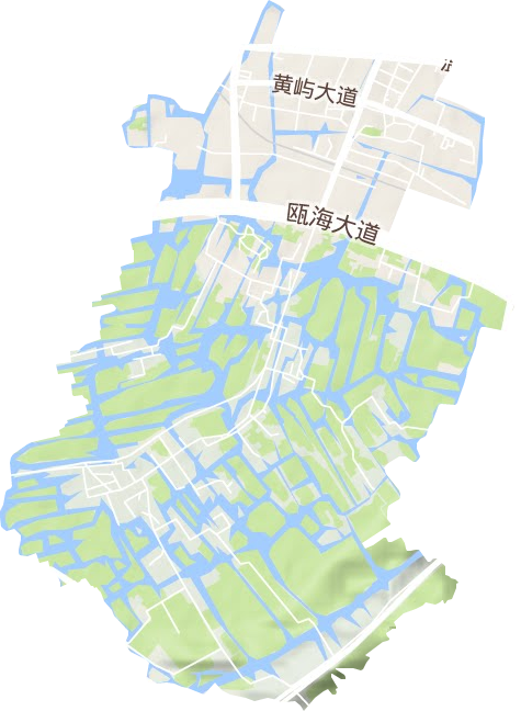 三垟街道地形地图