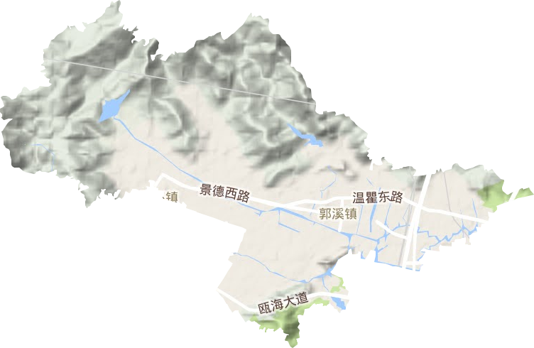 郭溪街道地形地图