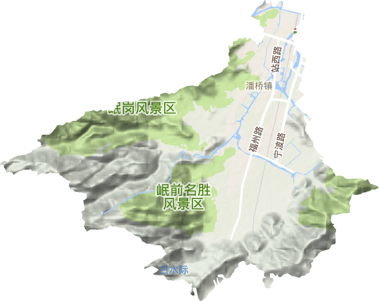 潘桥街道地形地图