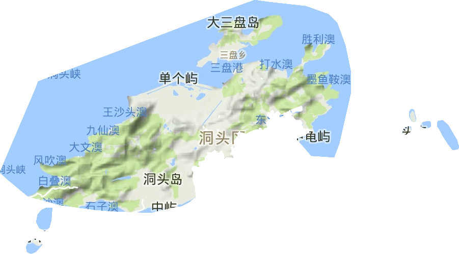 北岙街道地形地图