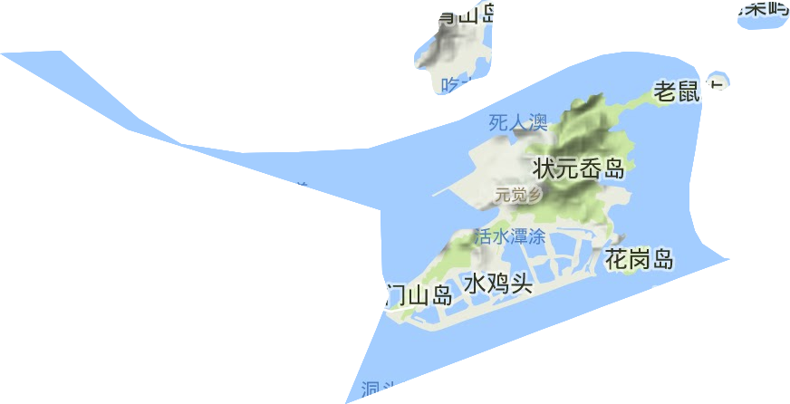 元觉街道地形地图