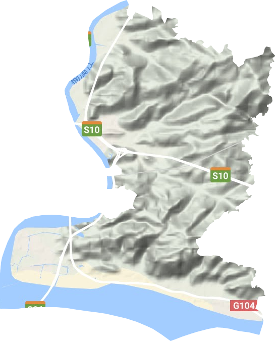 三江街道地形地图