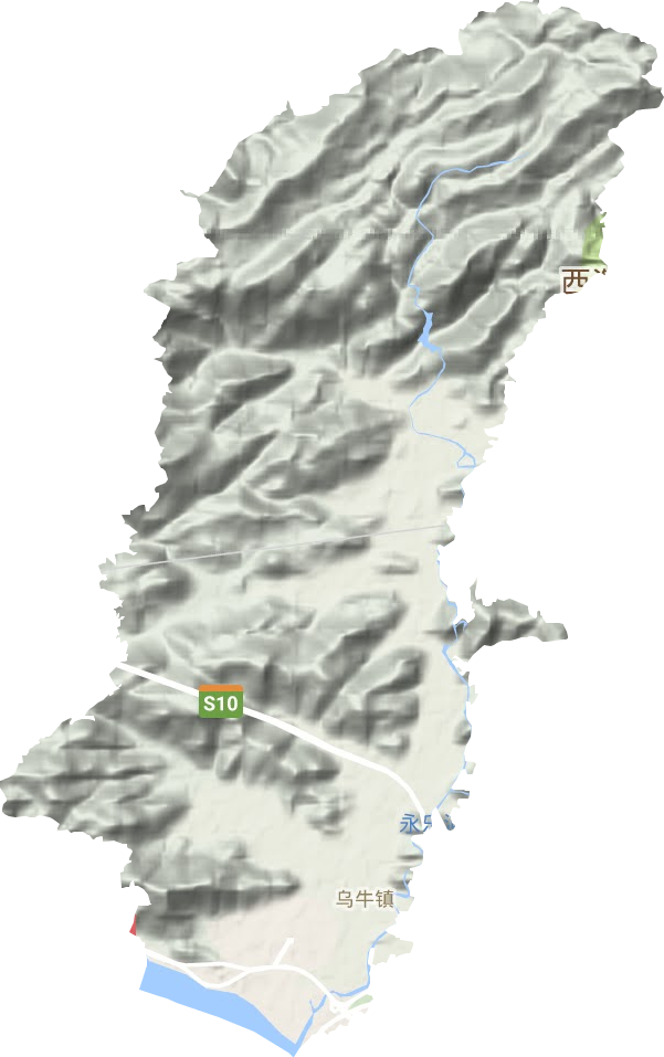 乌牛街道地形地图