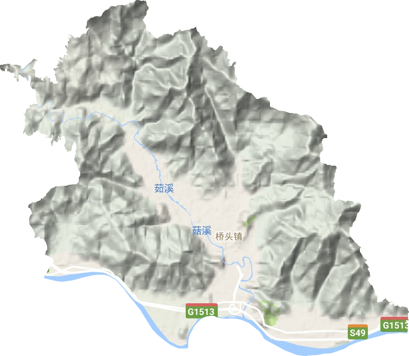 桥头镇地形地图