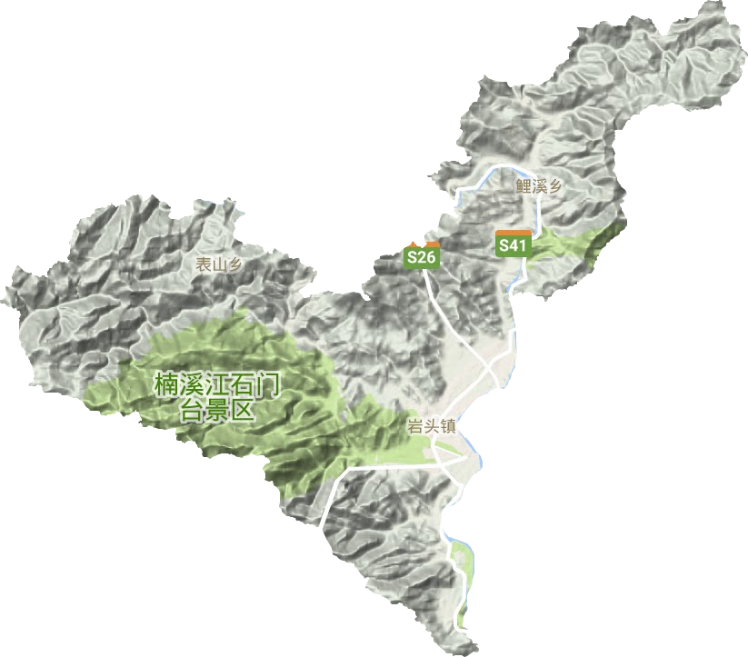 岩头镇地形地图