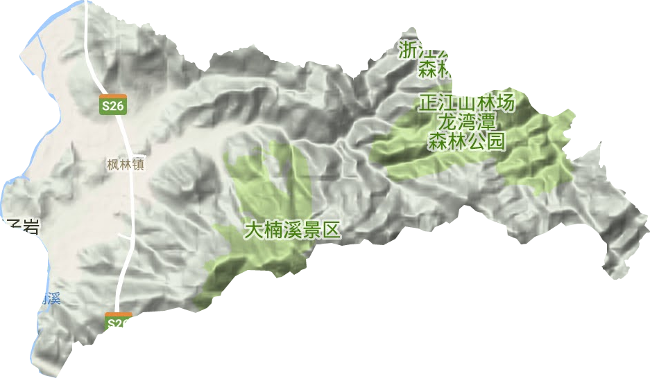枫林镇地形地图