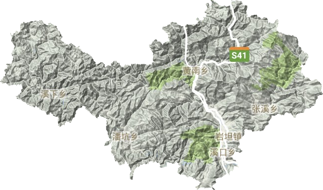 岩坦镇地形地图