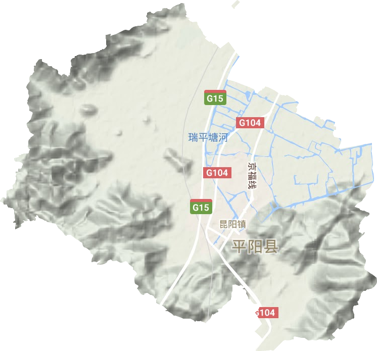 昆阳镇地形地图
