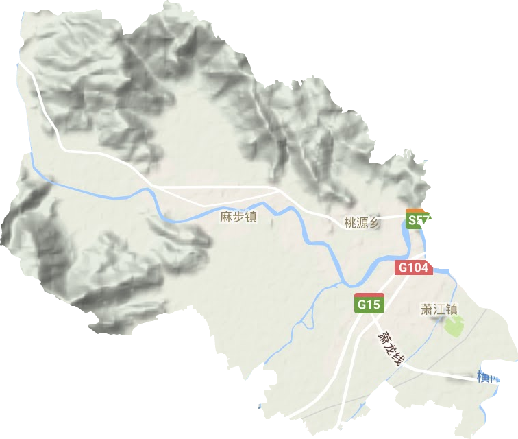萧江镇地形地图