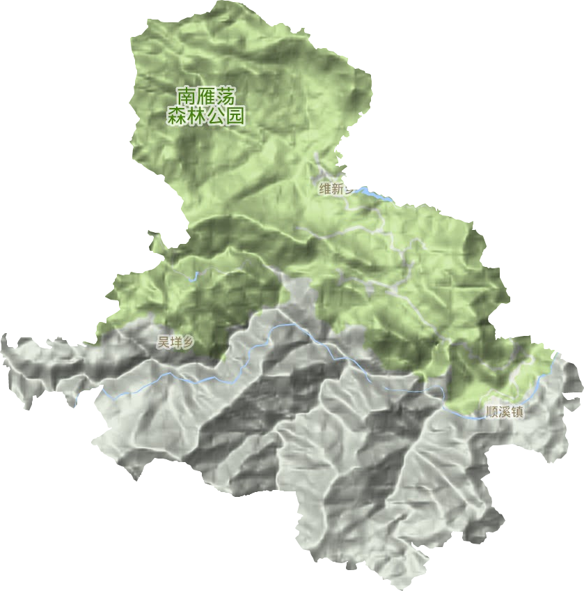 顺溪镇地形地图