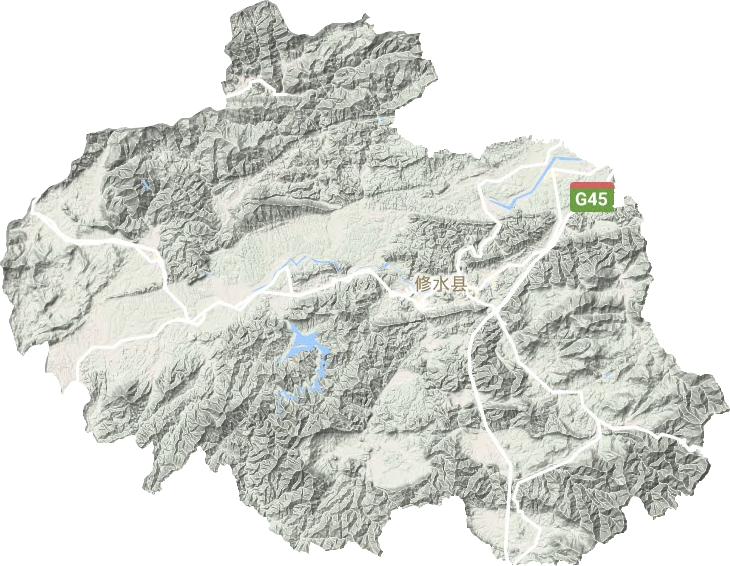 修水县地形地图