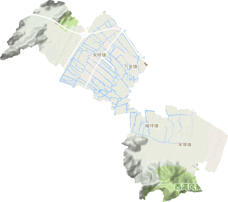 万全镇地形地图
