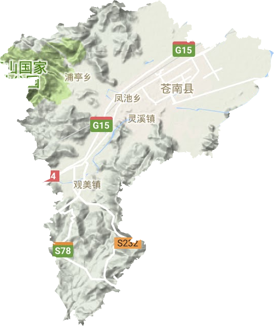 灵溪镇地形地图