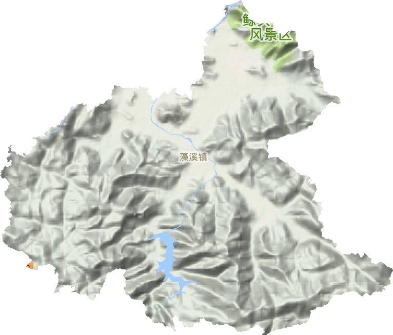 藻溪镇地形地图