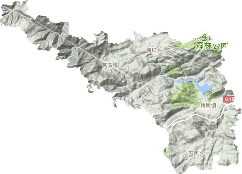 桥墩镇地形地图