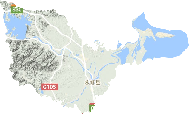 永修县地形地图