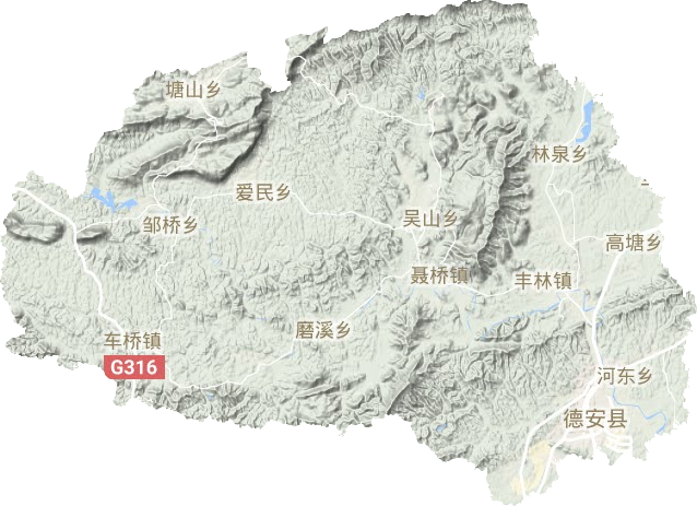 德安县地形地图