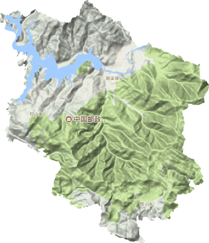 珊溪镇地形地图