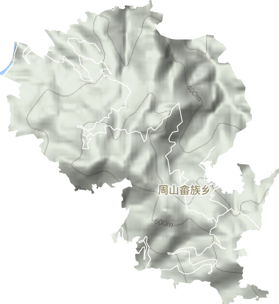 周山畲族乡地形地图