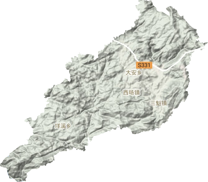 三魁镇地形地图