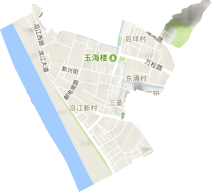 玉海街道地形地图