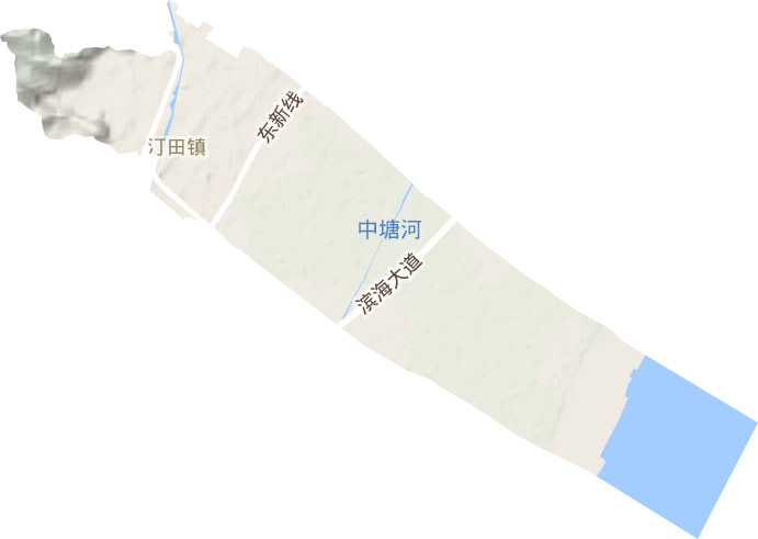 汀田街道地形地图
