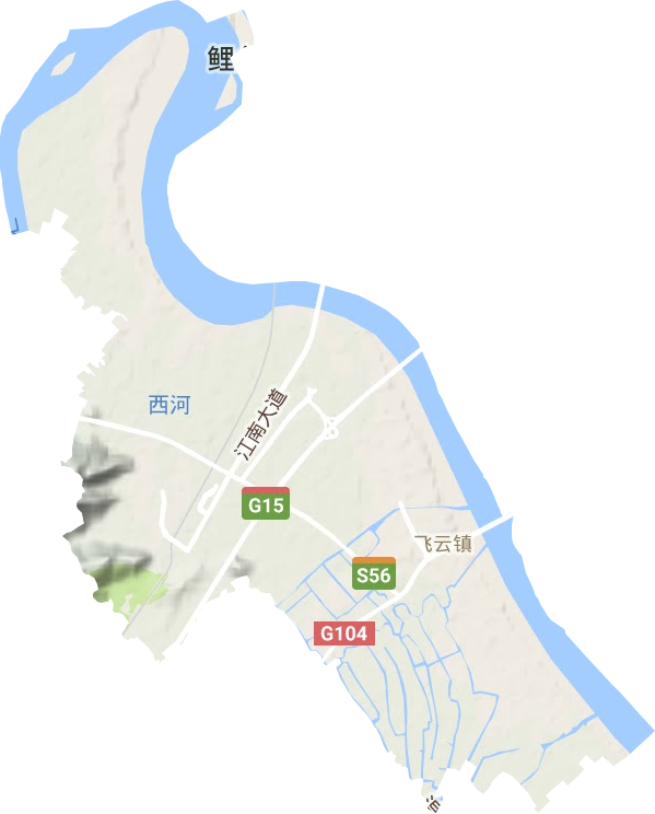 飞云街道地形地图