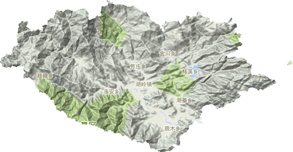 湖岭镇地形地图