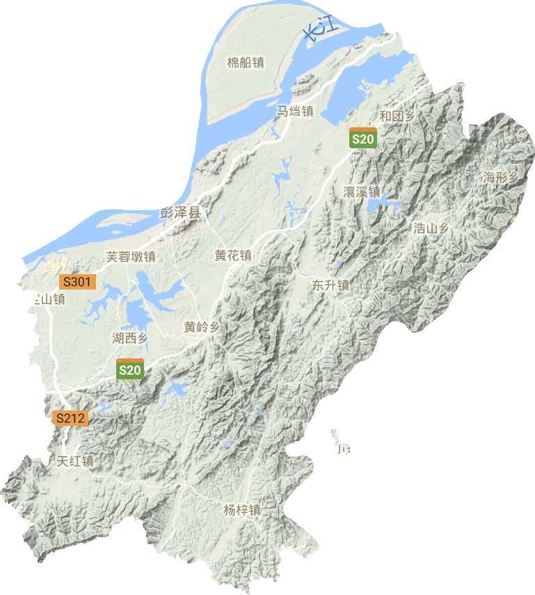 彭泽县地形地图