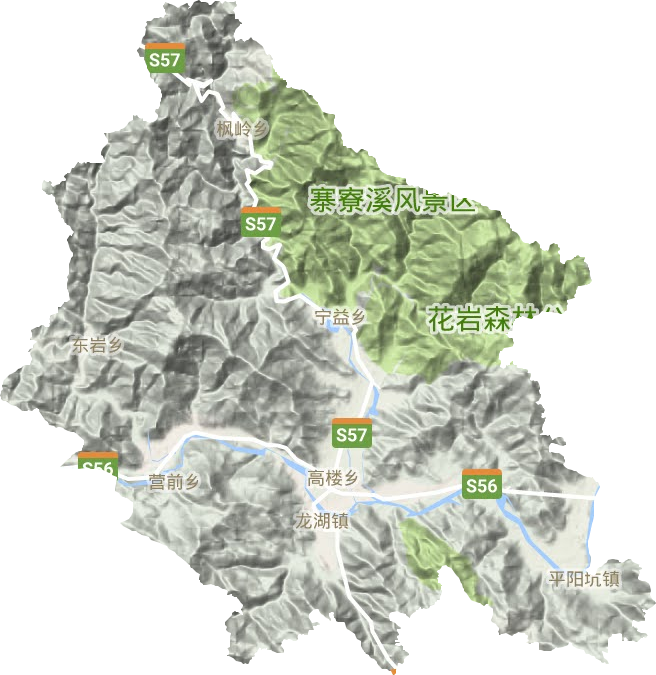 高楼镇地形地图