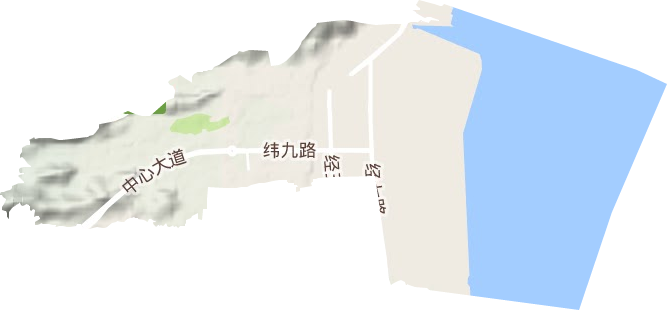 盐盆街道地形地图