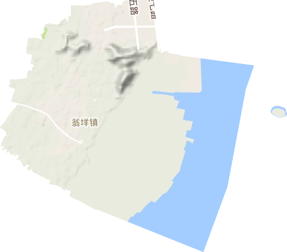 翁垟街道地形地图
