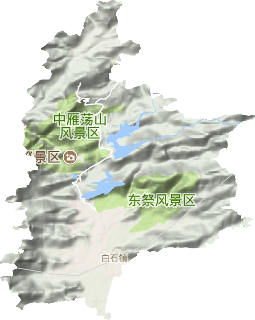 白石街道地形地图