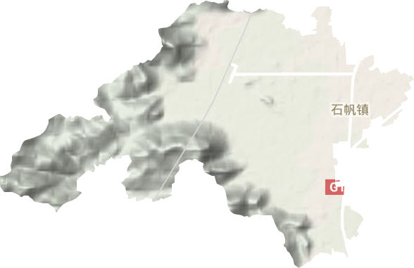 石帆街道地形地图