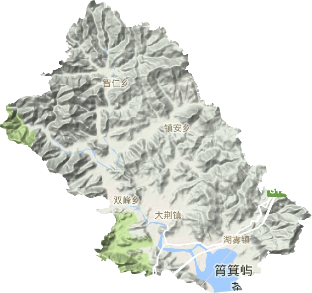 大荆镇地形地图
