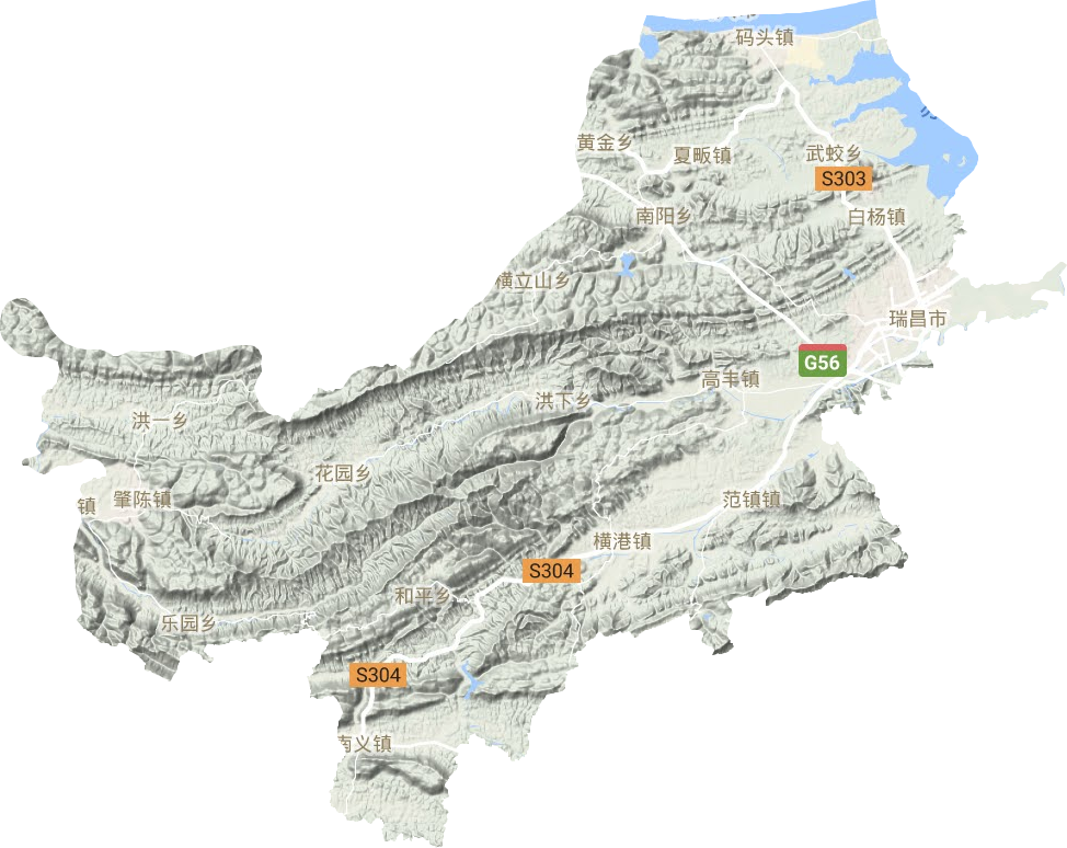 瑞昌市地形地图