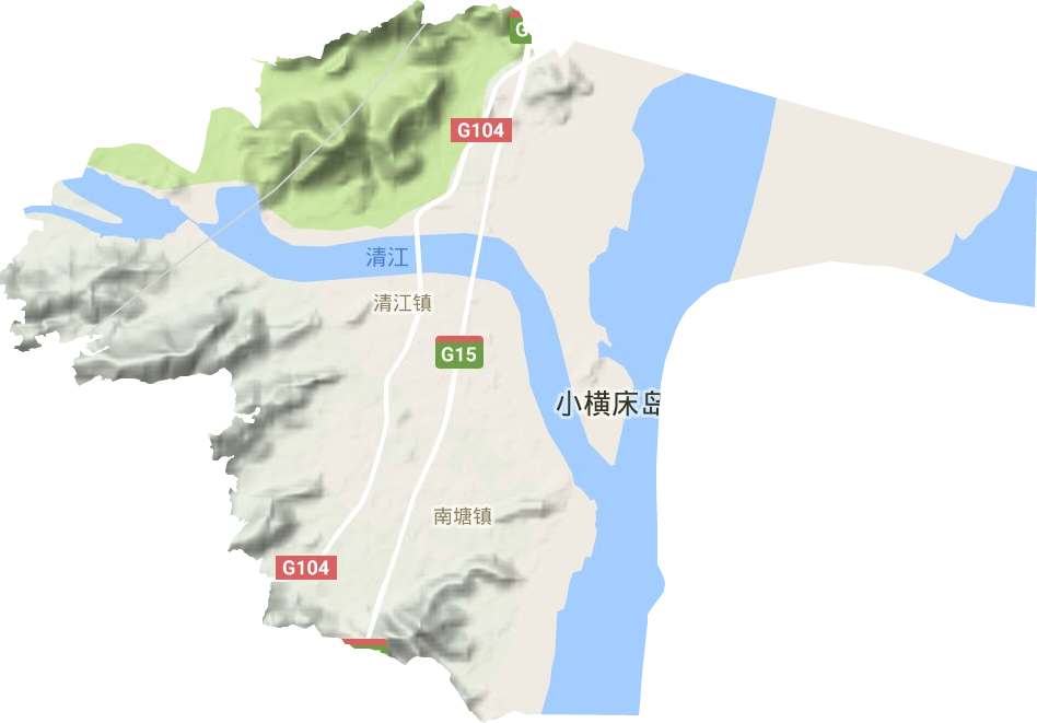 清江镇地形地图