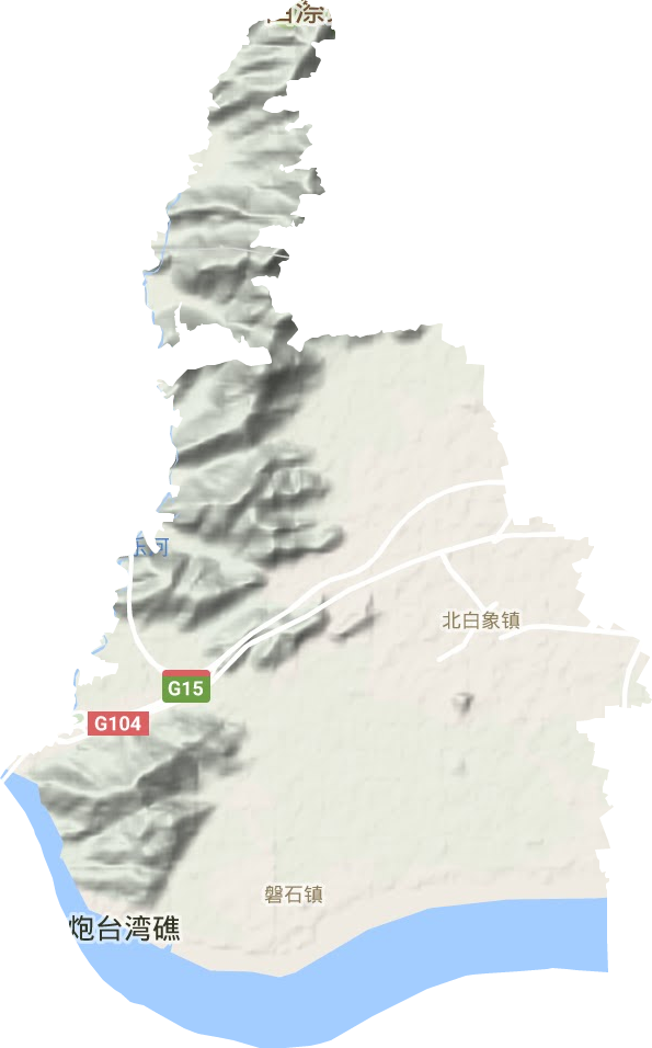 北白象镇地形地图