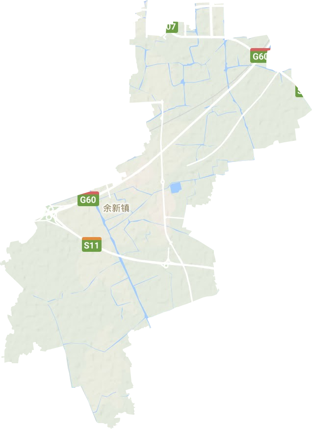 余新镇地形地图