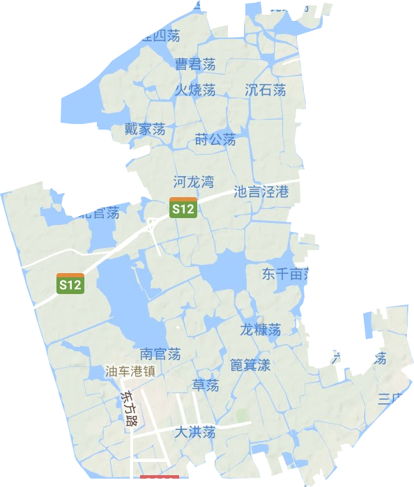 油车港镇地形地图