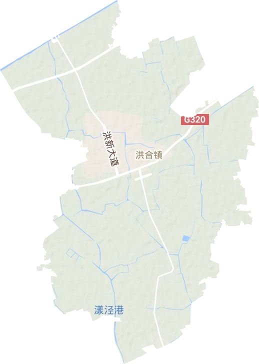 洪合镇地形地图