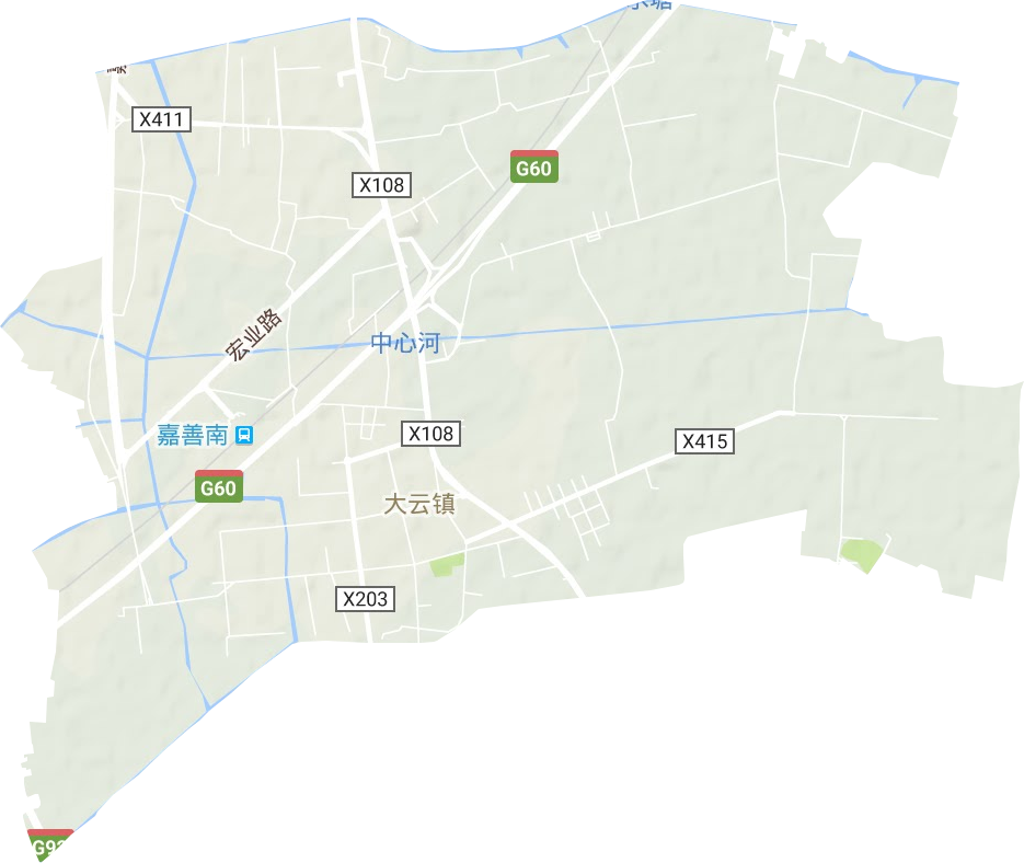 大云镇地形地图