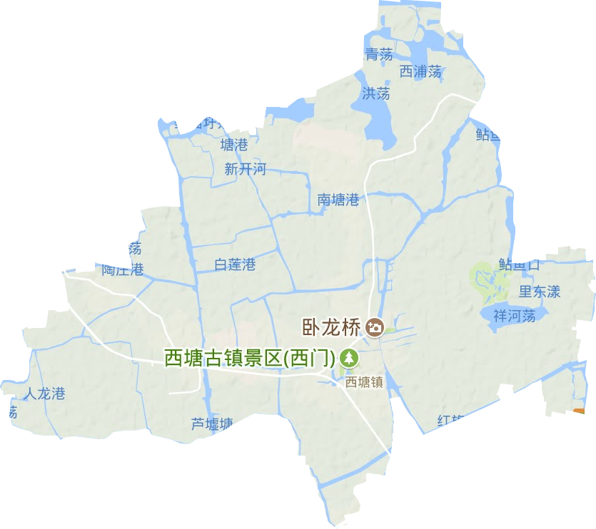 西塘镇地形地图