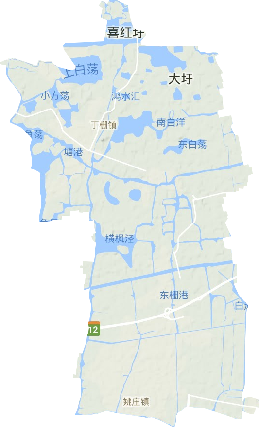 姚庄镇地形地图