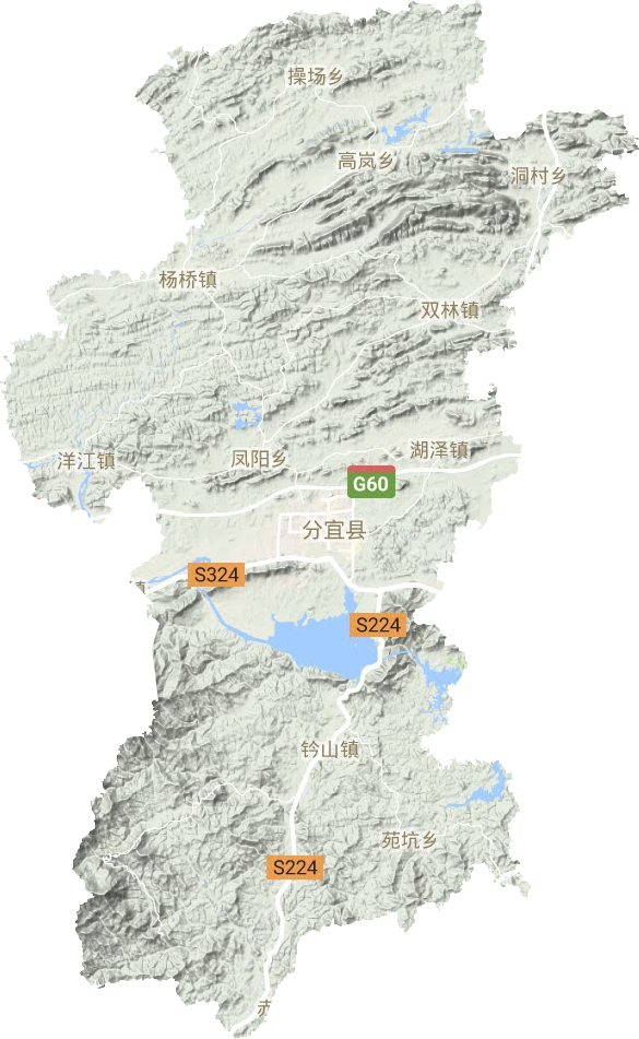 分宜县地形地图