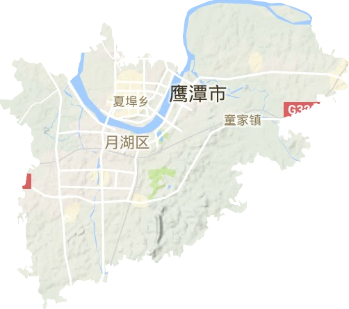 月湖区地形地图