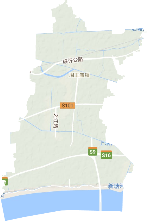 周王庙镇地形地图