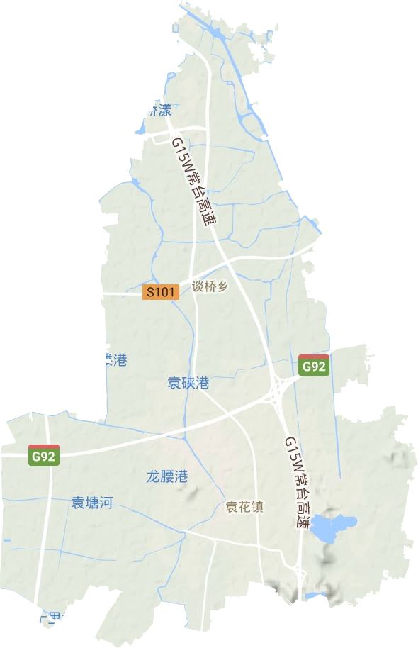 袁花镇地形地图