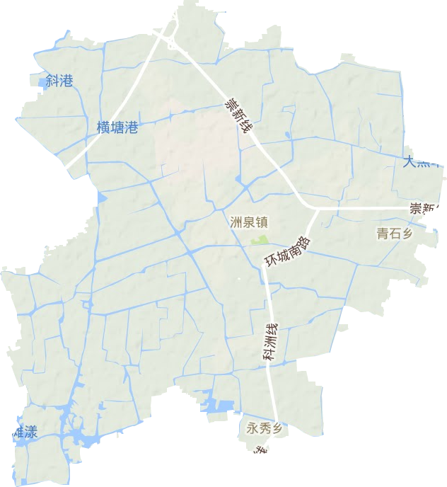 洲泉镇地形地图