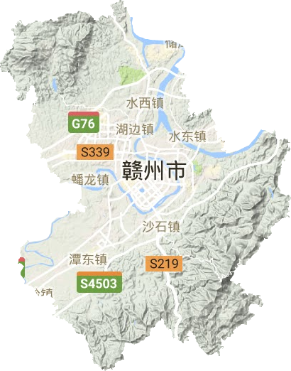 章贡区地形地图